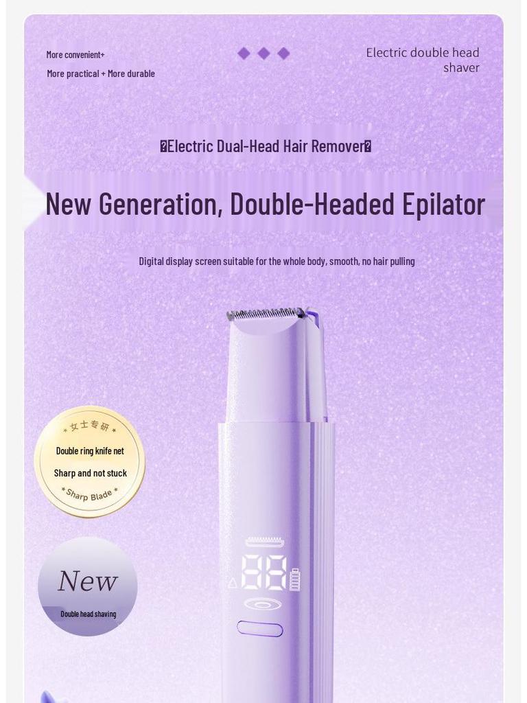 Electric Painless Underarm & Pubic Hair Shaver for Women