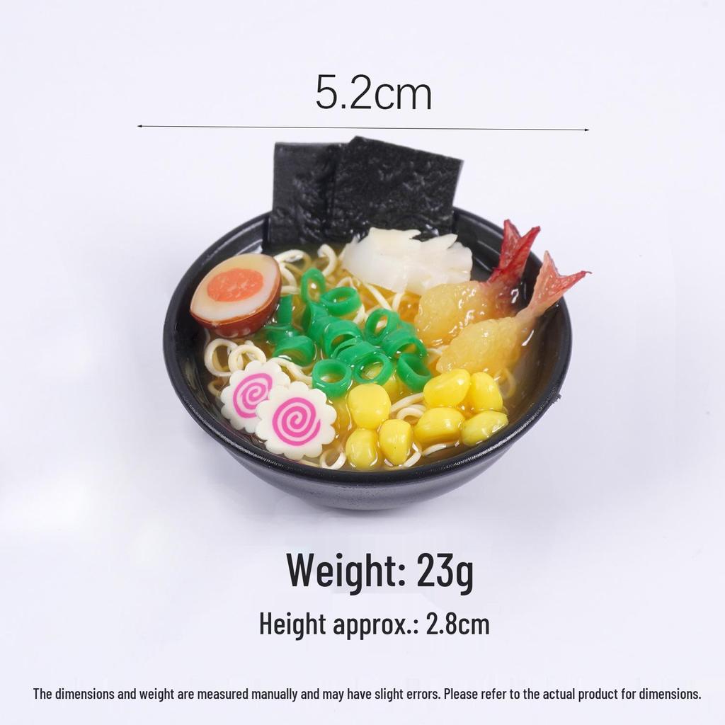 Japanese Ramen Keychain: Large Seafood Noodle Bowl Pendant and Claw Machine Toy