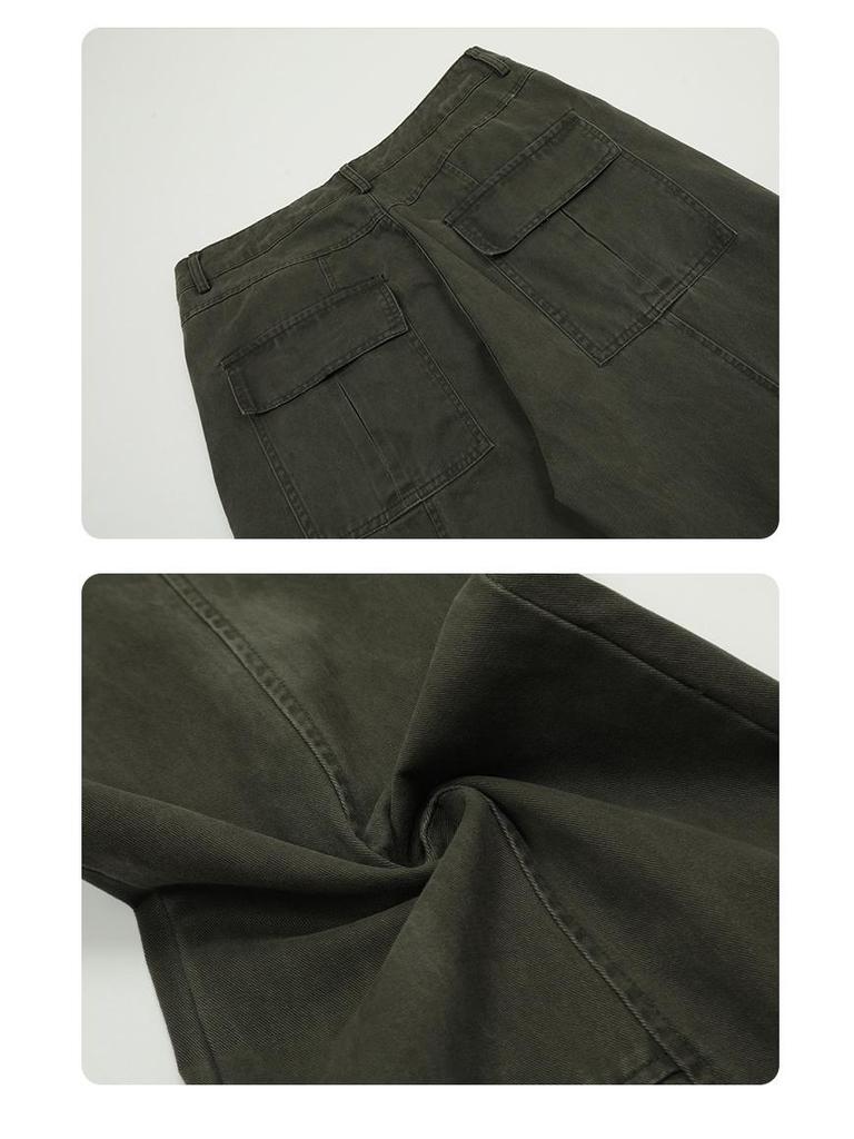 GTS Vintage Retro Prané Americké Montérky - Kolekce Podzim 2024, Čistá Bavlna, Volný Rovný Střih.