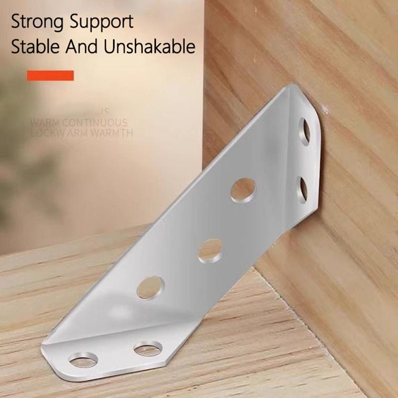 Multifunctional Stainless Steel Thickened Corner Bracket Furniture Cabinet Reinforcement Part Triangle Support Fixer With Screws