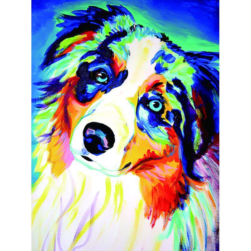 5D Diamond Painting Dog Cross Stitch სრული მრგვალი ბრილიანტის ნაქარგები მოზაიკა ცხოველთა ხელნაკეთი Rhinestone სახლის დეკორი