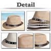 White Fang Straw Retro Design with Simple and Stylish for CZA310 Men's Hat, Studs, Summer, (Coffee)