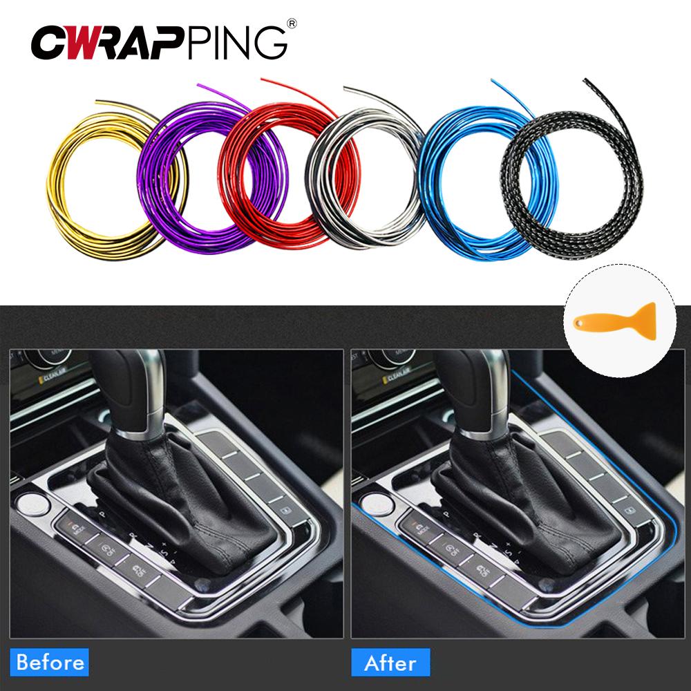 Universal Car Interior Moulding Decoration Flexible Strips 5M Interior Auto Mouldings Car Cover Trim Dashboard Door Car Styling