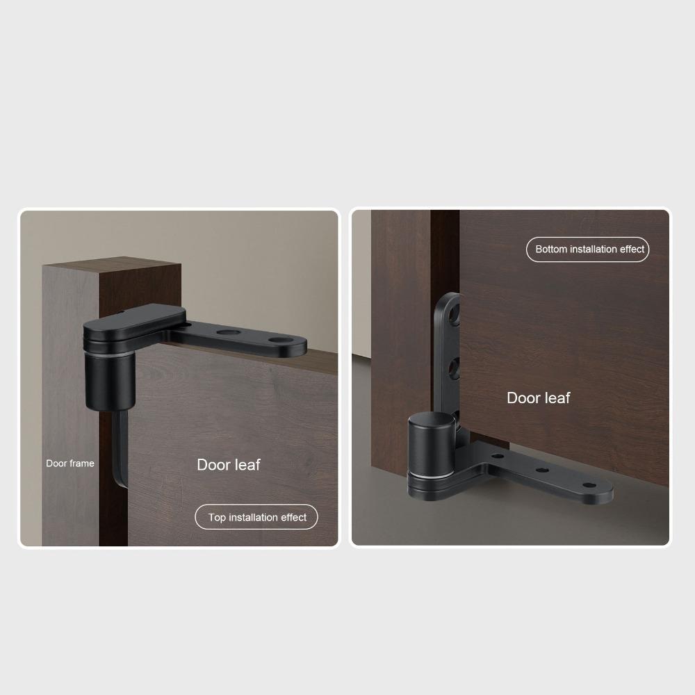 2pcs Black Door Hinge Kit 270 Degree Rotation Left Right Door Hinge Rotating Pivot Hinge  Cabinets