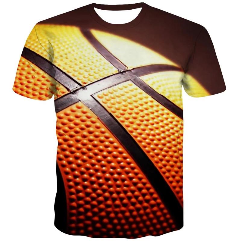 Basketball Sports T-shirt 3D Print Playground Outdoor Round Neck T Shirts Daily Casual Fashion Hobbies Cool Pattern Tee Tops