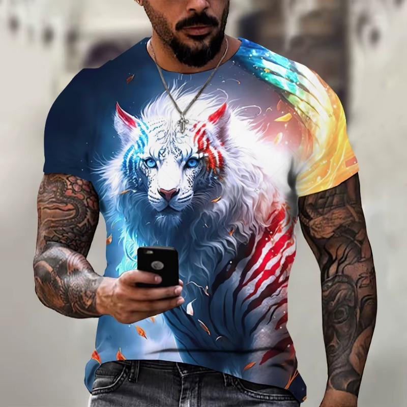Men's T-Shirt with Egyptian Pharaoh Graphic T-Shirts Breathable Men Top Trendy Oversized Men's Clothing New Fashion Y2k Clothes