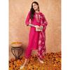 Indian Viscose Chanderi Kurta Set Women Wedding Wear Kurti Pant Dupatta Set V-101
