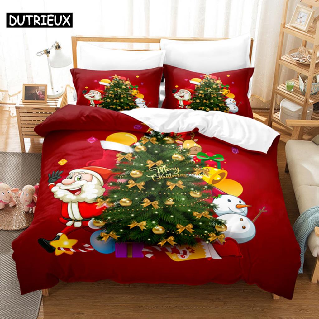 3D Christmas Quilt Cover Bedding Set Duvet Comforter Pillow Case Bed Linens Twin Queen King Double Full Single 3PCS 2PCS Bedroom