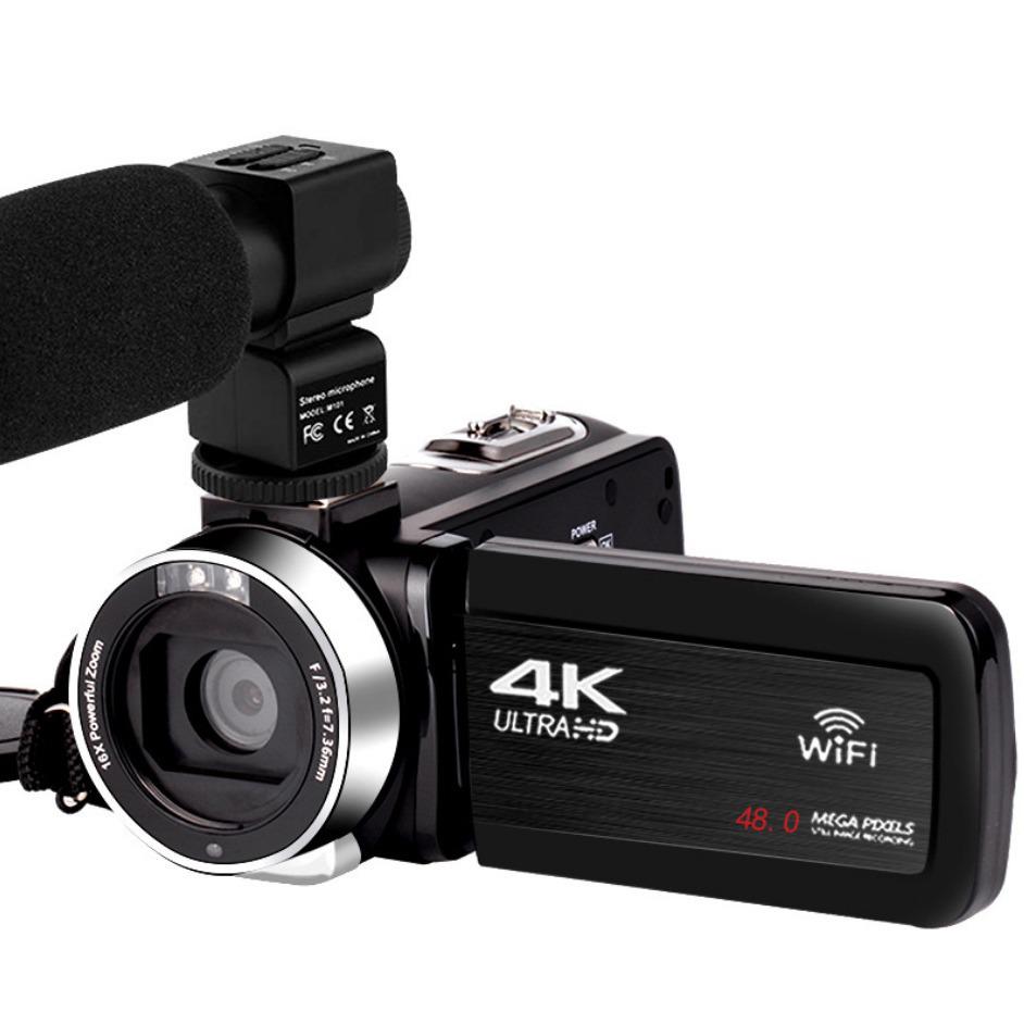 4K HD 48MP Digital Camera & Video Recorder with Mic and Touchscreen