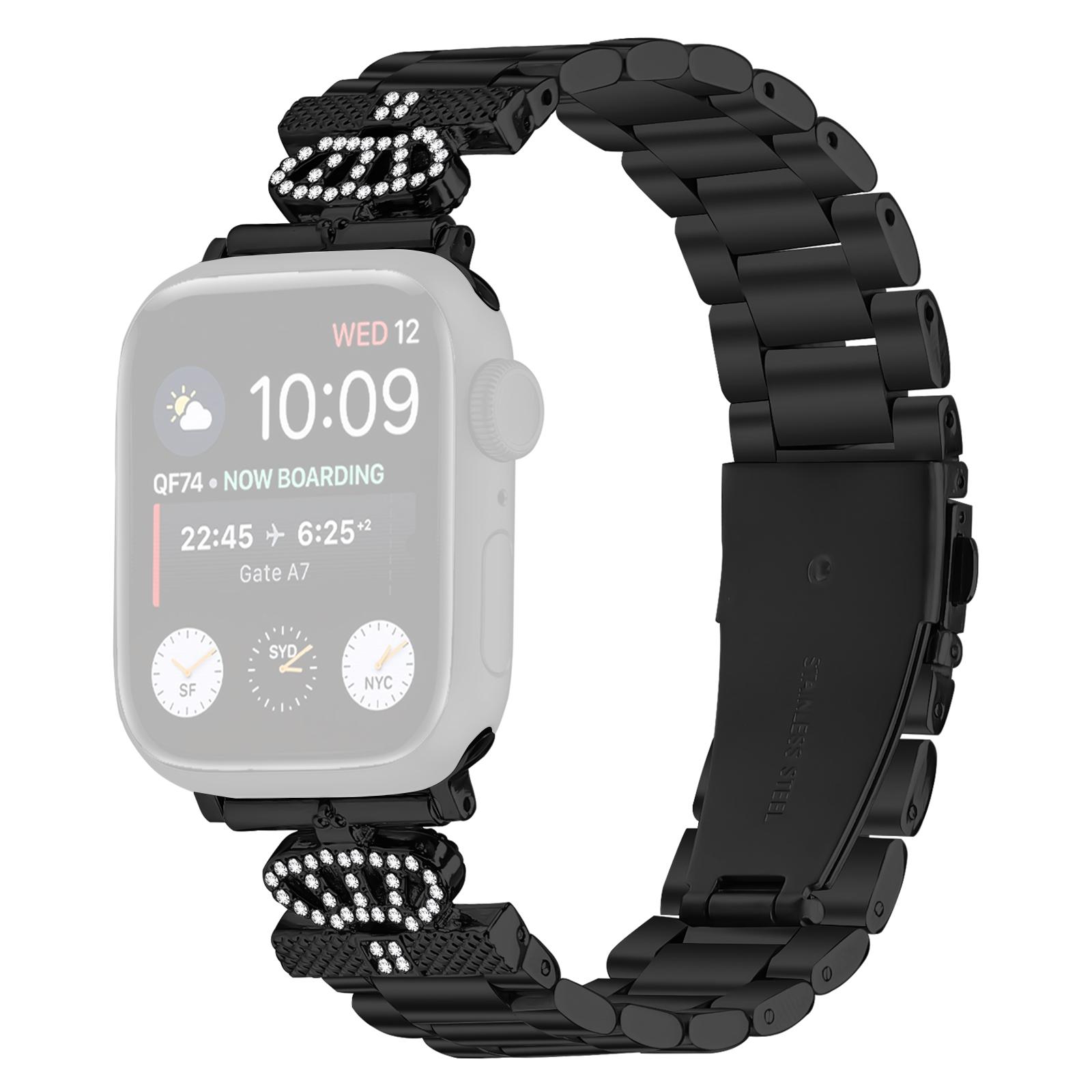 

Stainless Steel Strap for Apple Watch Series 11 10 42mm/9 8 7 41mm/SE3 SE2 SE 6 5 4 40mm/3 2 1 38mm Crown Shape Watch Band A