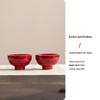 Red Ceramic Dessert Plate: Retro Chinese Pastry & Fruit Display Dish