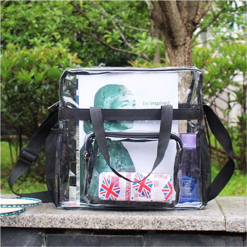 Portable Transparent Shoulder Crossbody Bag Tote Satchel PVC Handbag For Women Lady Large Capacity Clear Bag Shopping Handbag
