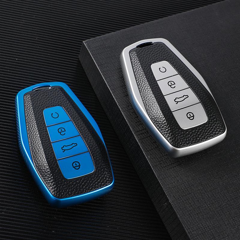 Leather TPU Shell Fob For Geely Coolray 2019-2020 Atlas Boyue NL3 Emgrand X7 EX7 SUV GT GC9 Borui Car Remote Key Case Cover