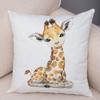 Watercolor Cute Animal Cushion Cover Sofa Home Decor Zebra Giraffe Hippo Monkey Lion Fox