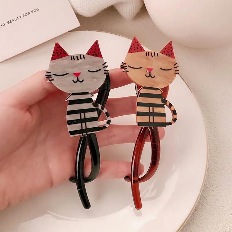1PC Cat Shape Cartoon Hair Ties Fashion Hair Accessories Exquisite Jewelry Clothing Accessories Multicolor