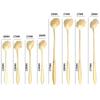 8-teiliges Blumen-Teelöffel-Set Kleiner Kaffeelöffel Niedlicher Eiscreme-Dessertlöffel Silber Gold Edelstahl Löffel für Kaffee Tee4