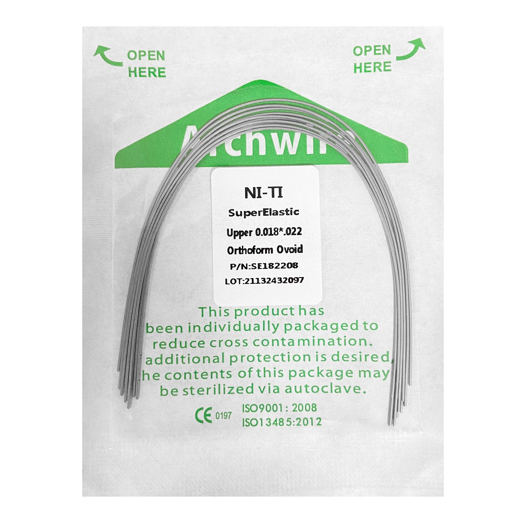 

10 шт./упак. ортодонтические стоматологические суперэластичные овоидные нити круглые/прямоугольные арочные проволоки стоматологические нити арочные проволоки Ovoid 18x22 Upper