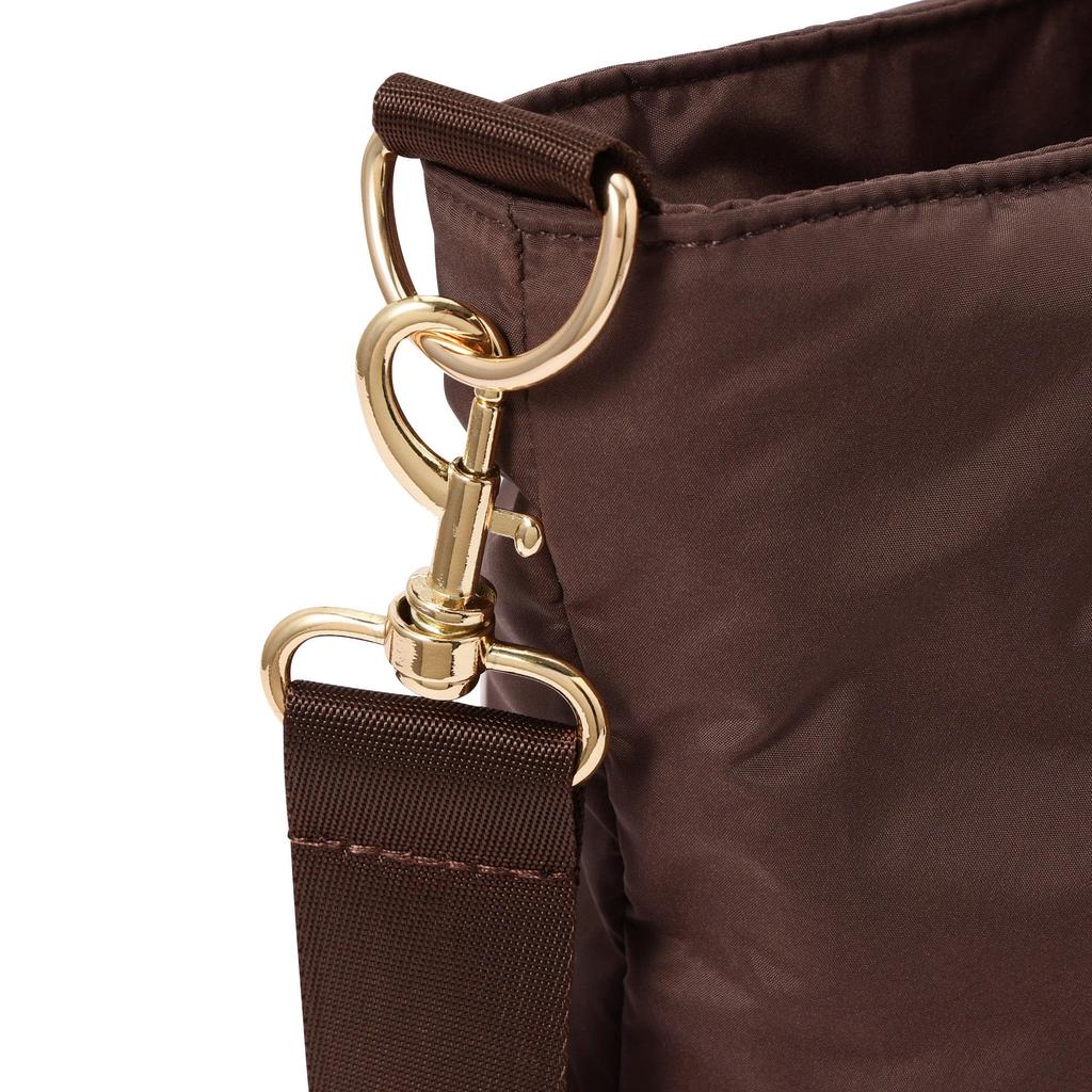 Francfranc Modern Palette Travel Bag, Brown and Pink, Carry-on Tote Bag, 3-Way Shoulder Bag with Drink Holder