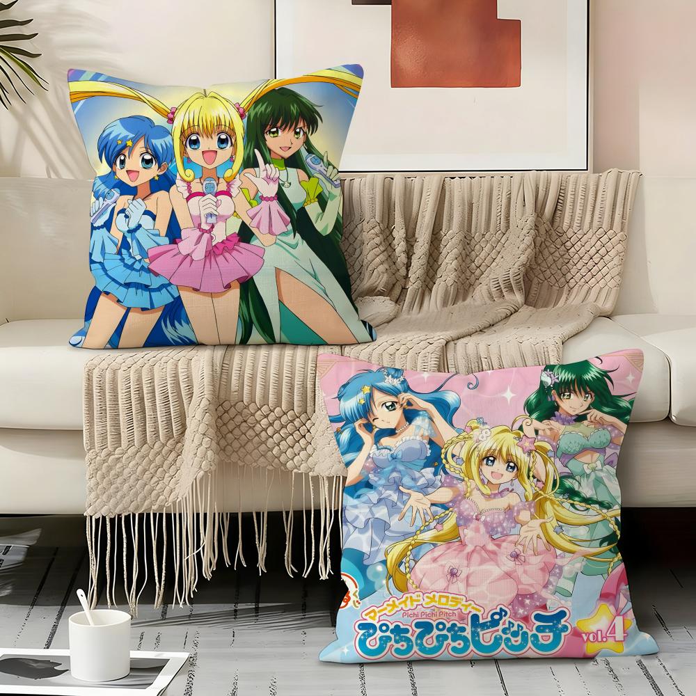 Mermaid Melody P-pichi Pichi Pitch Pillow Case Pillowcase, Double-sided Printed, Sofa Cushion, Bedroom Headboard Pillow