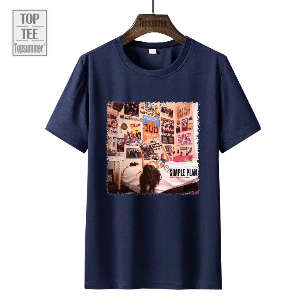 Ge allt! Album T-shirt Simple Plan Turné T-shirt Tonåringar Sommarmode Oversized T-shirts Pojke Flicka Grafiska Tryck T-shirts