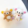 Bear Adorable Relaxed Plush Toy Keychain Soft Short Plush Cartoon Gift Character