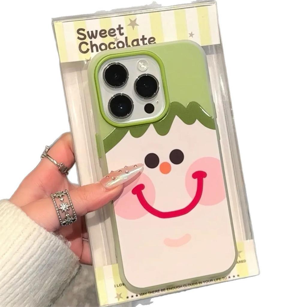 Cute square face expression applies to iPhone16/17promax mobile phone case Apple 15 skin matte 13/14 set