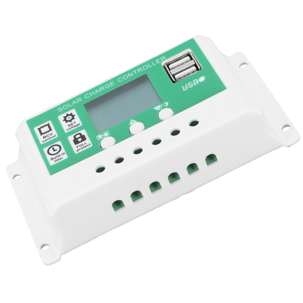 LCD Solar Charge Controller Adjustable 10A 12V 24V PWM Charging Regulator Accessory