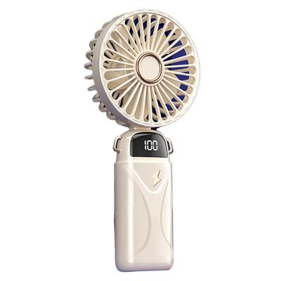 USB Rechargeable Handheld Fan 5 Adjustable Wind Speeds Mini Portable Fan Digital Display Fan 800mAh
