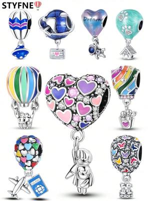 Copper Plated Original Charms Valentine'S Dayair Balloon Beads Fit Bracelet Women'S Jewelry Gift