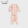 DAVE & BELLA Girls' Floral Print Long-Sleeved Pajama Set
