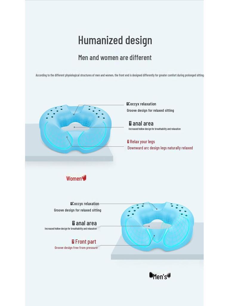 Memory Foam Hemorrhoid Relief Cushion - Round, Universal, and Ideal for Long Sitting