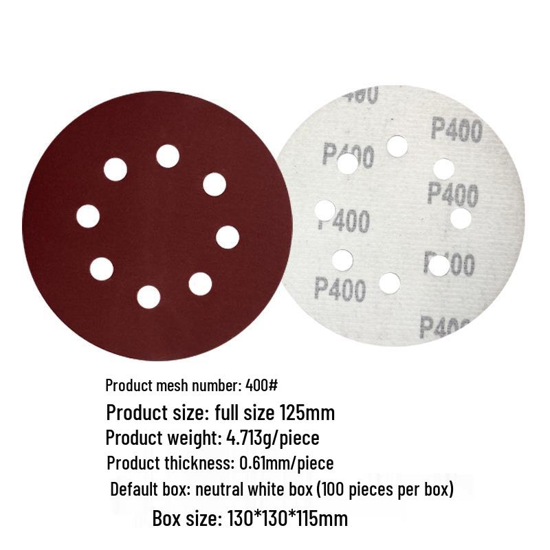 5-inch 8-Hole Red Sandpaper 125MM for Wood Sanding