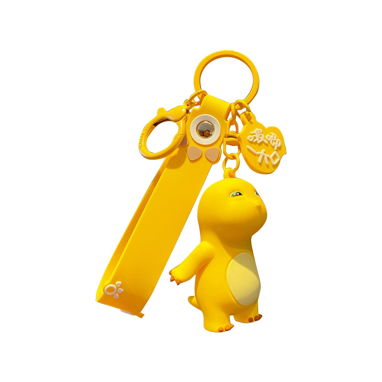 

Silicone Cartoon Character Keychain with Strap and Metal Ring Multifunctional Durable Key Holder Accessory for Bags and Keys One Size