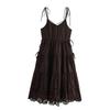 2025 Summer Spaghetti Strap Cotton Embroidered Dress: Fashionable Solid Color Women's Dress