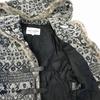 USED/Made In Japan Miss Ashida Rabbit Fur Hooded Jacket/Women’s Size M/9/Black×Gray Geometric Pattern/