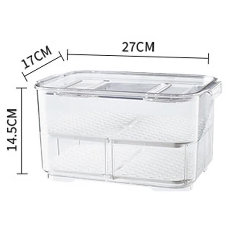 Transparent Fridge Drain Storage Box with Lid