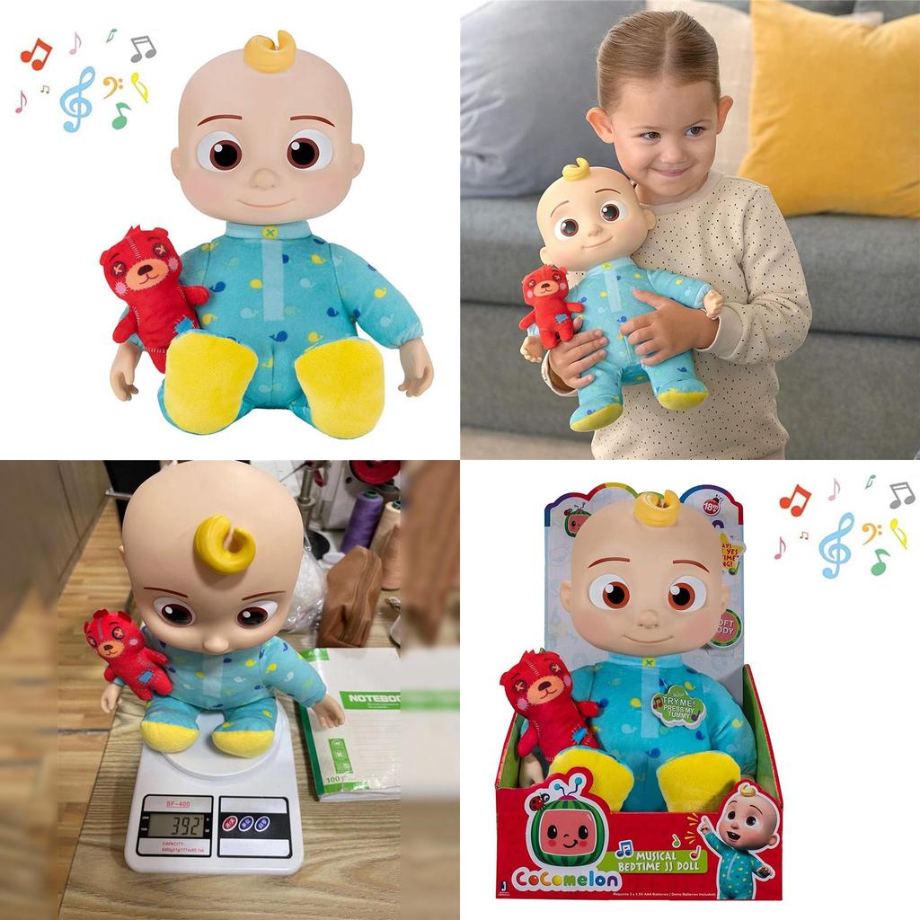 Pluszowa zabawka arbuz Jj z muzyką dla dzieci na porę snu i jako pomoc w zasypianiu