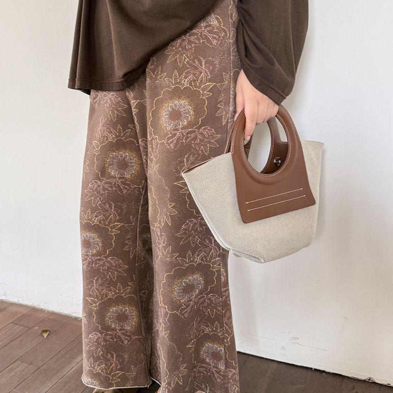 

Plus-Size Printed Flared Pants for Women, Muzi Ideal, Spring/Summer 100kg, Elastic Waist, Comfortable Casual Pants Tall XL