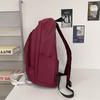 Soft Leather Schoolbag Solid Color Student Backpack Women's Large Capacity Backpack Men Computer Travel Backpack