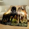 Black and White Horses Printed Blanket bedroom Blanket for Livingroom Couch lunch break Soft throw for Friend's festival Gift