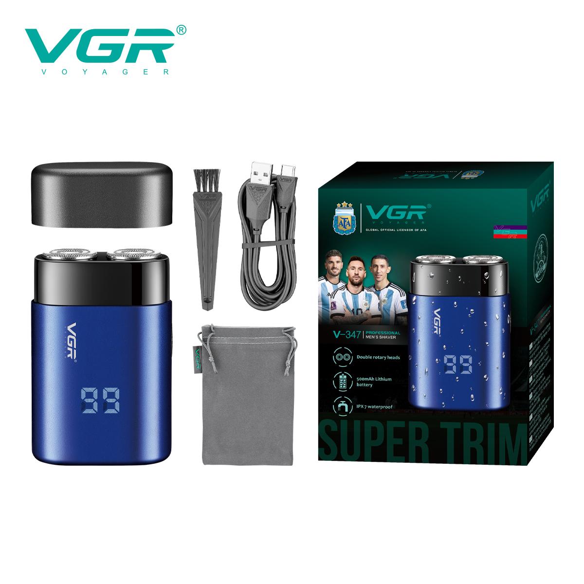 

2026 VGR 347 Men s Convenient Shaver Sharp Double Blade Deep Cleaning Shaver LCD Intelligent Digital Display USB Charging Hair Trimme IPX7 Waterproof