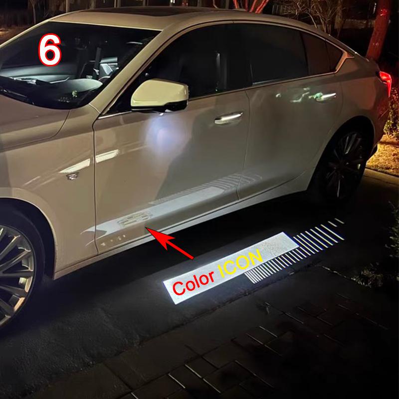 For Cadillac CT4 CT5 CT6 ATS CTS HD Led Car Rearview Mirror Welcome Shadow Icon Light Laser Projector Ghost Lamp Modification
