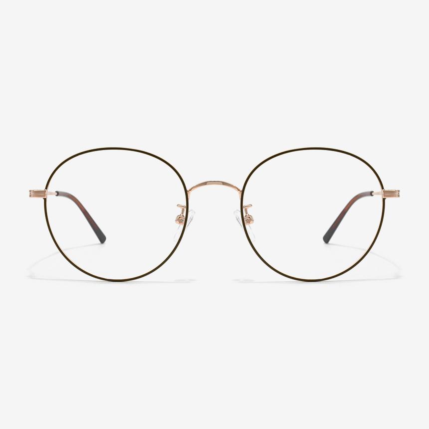 Seutailwokeu Matte Brown & Rose Gold Metal Style11 M Mbr/Rg 53Mm Stylework Eyeglass Frames