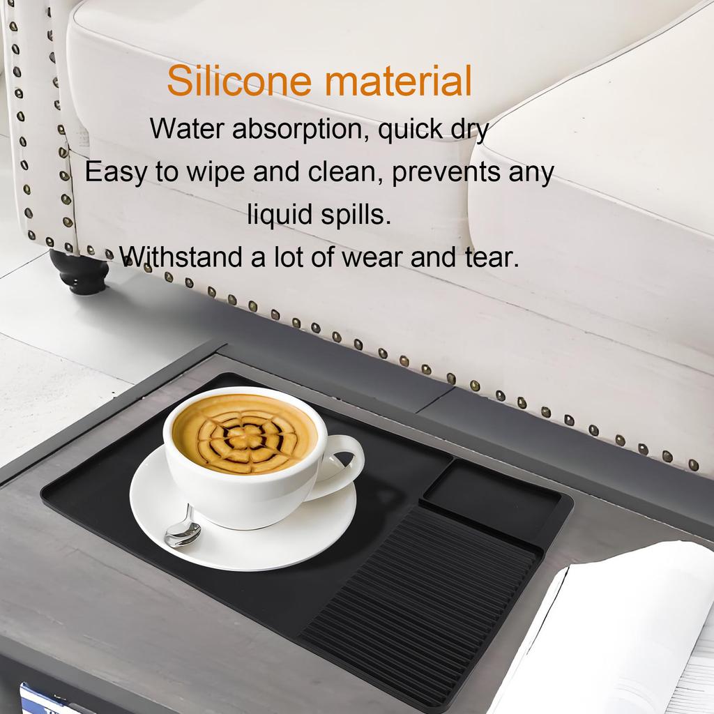 Silicone Coffee Bar Mat Under Coffee Maker Mat 23.6x15.7in Absorbent Dish Drying Mat for Kitchen Counter