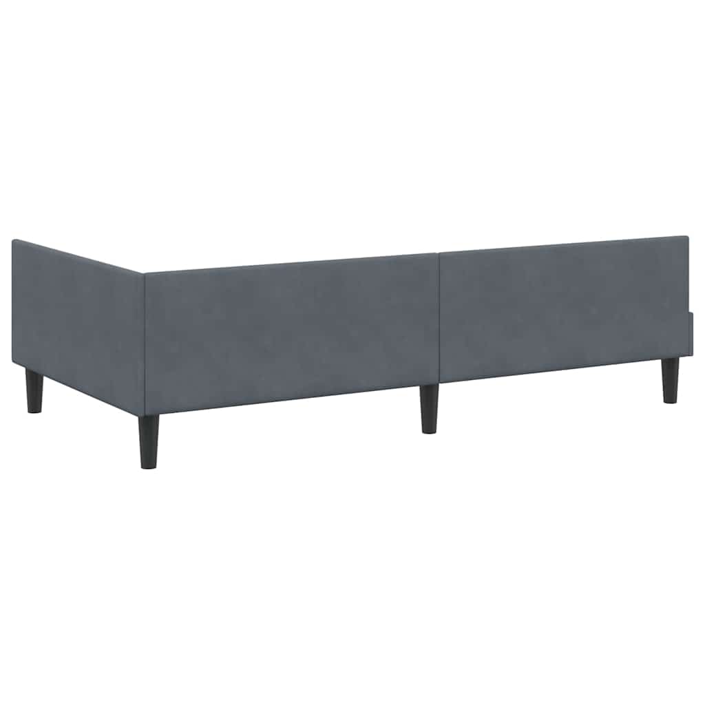 Corner Bed Frame with Mattress Other 2 Pcs Grey Velvet