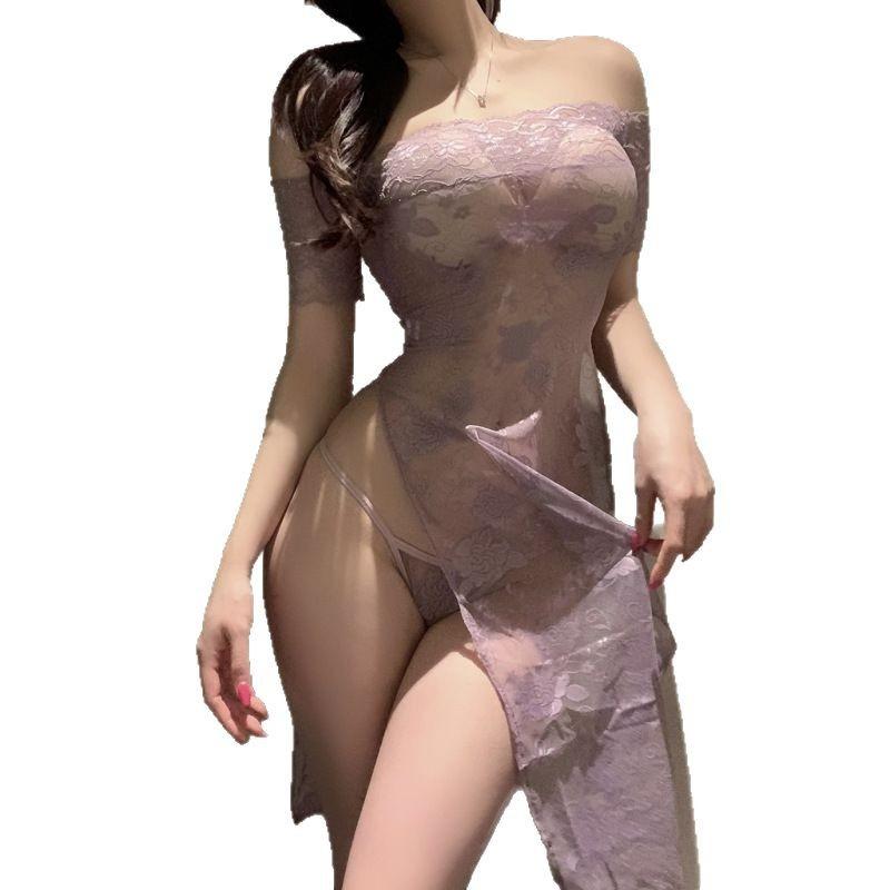 Sex Underwear Cheongsam Fun Women's Abstinence Large-scale Qqny Couple Love Fun Open Crotch Sexy Pajamas