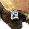 Blue Copper Turquoise Oval Gemstone Solid 925 Sterling Silver Spinner Band Handmade Designer Ring Unisex Gift