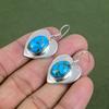 Copper Blue Turquoise Earring 925 Sterling Silver Earring Original Gemstone Earring Handmade Jewelry Unique Style Earrings Engagement Gifts