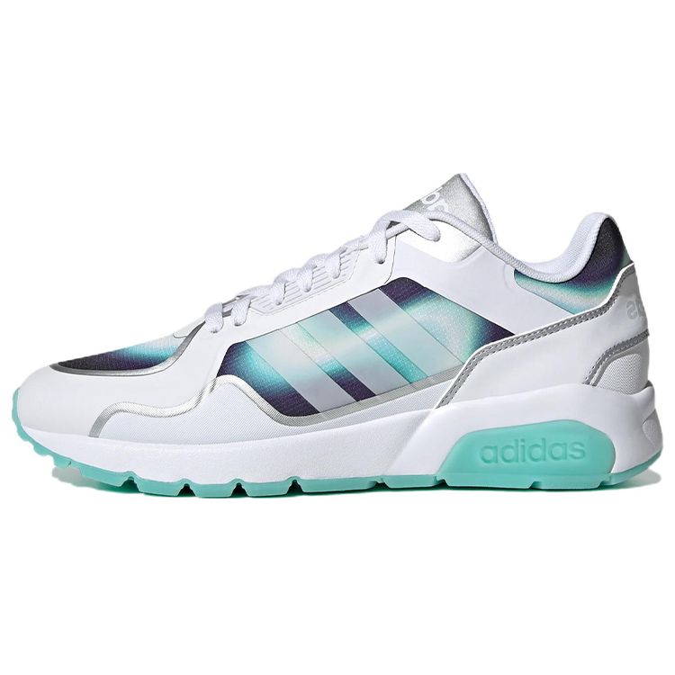 Adidas Neo Run9tis Comfortable Leather Slip-Resistant Durable Low-Top Casual Running Shoes Unisex Sneaker White Blue HP2161