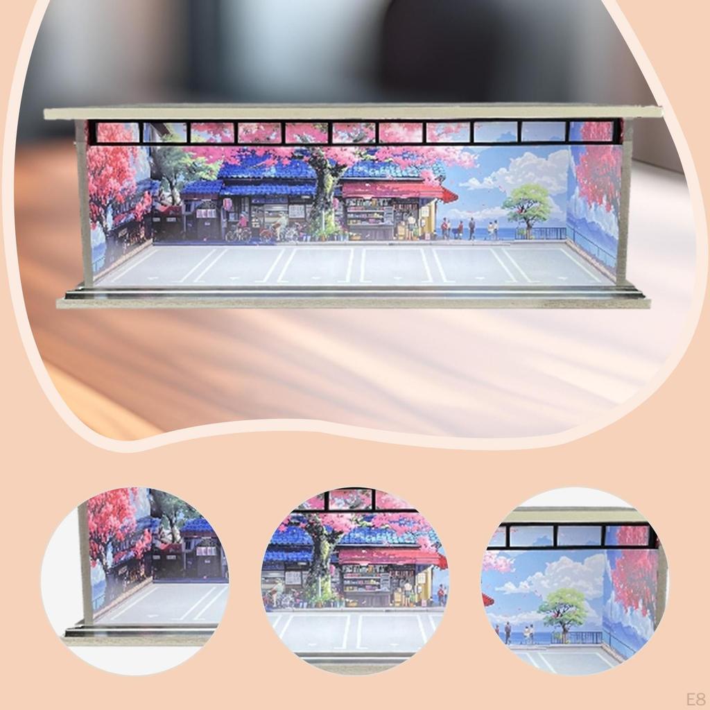 1/64 Model Car Display Case Collectible Gift Dustproof Decorative Photo Prop Ornament Parking Lot